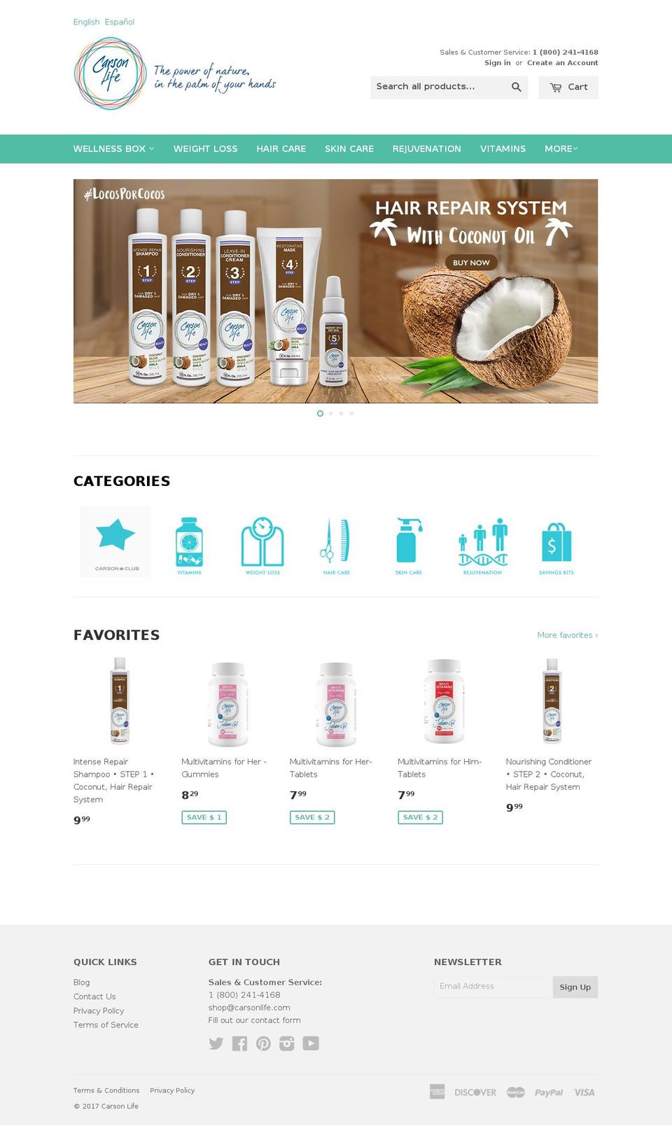 carsonlife.com shopify website screenshot