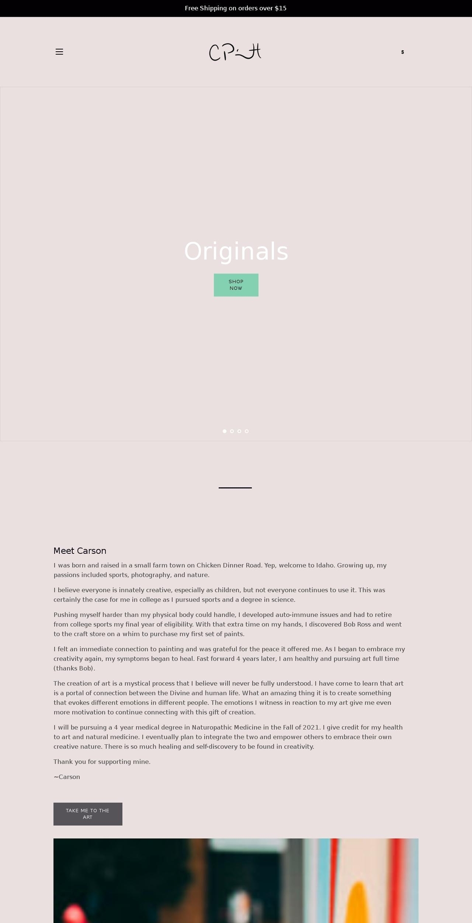 carsonpaints.net shopify website screenshot
