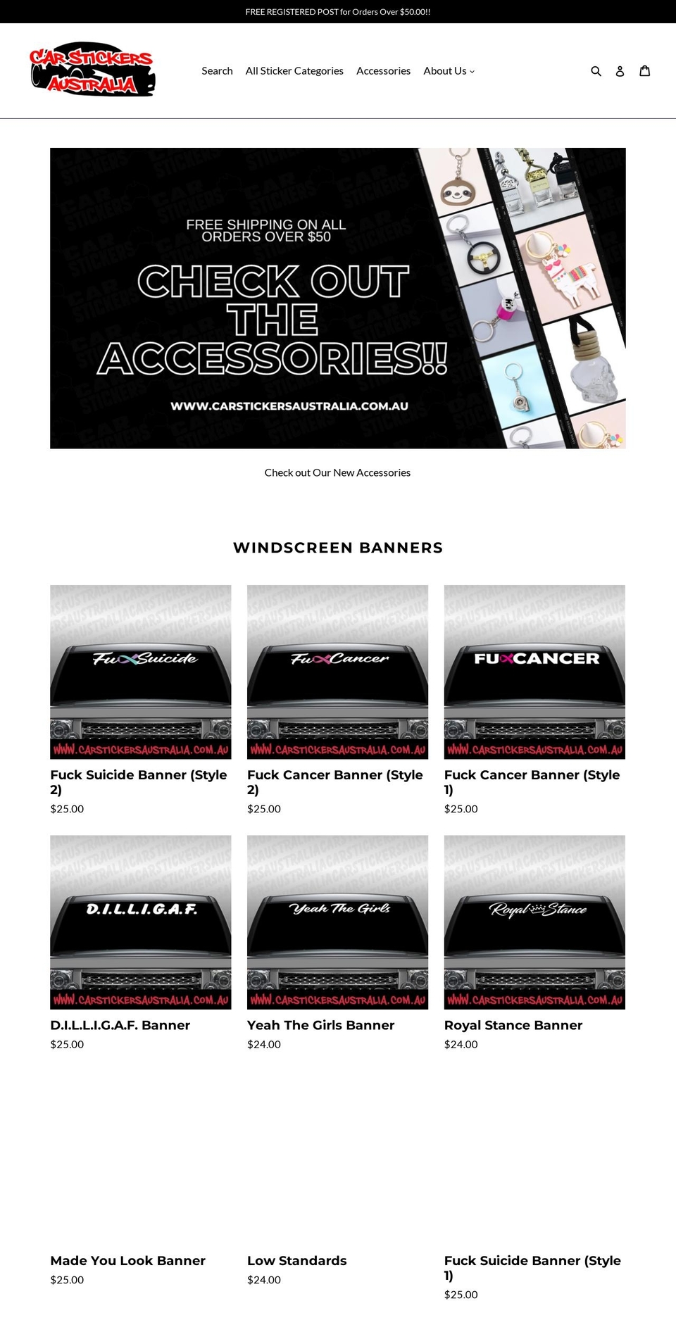 carstickersaustralia.com.au shopify website screenshot