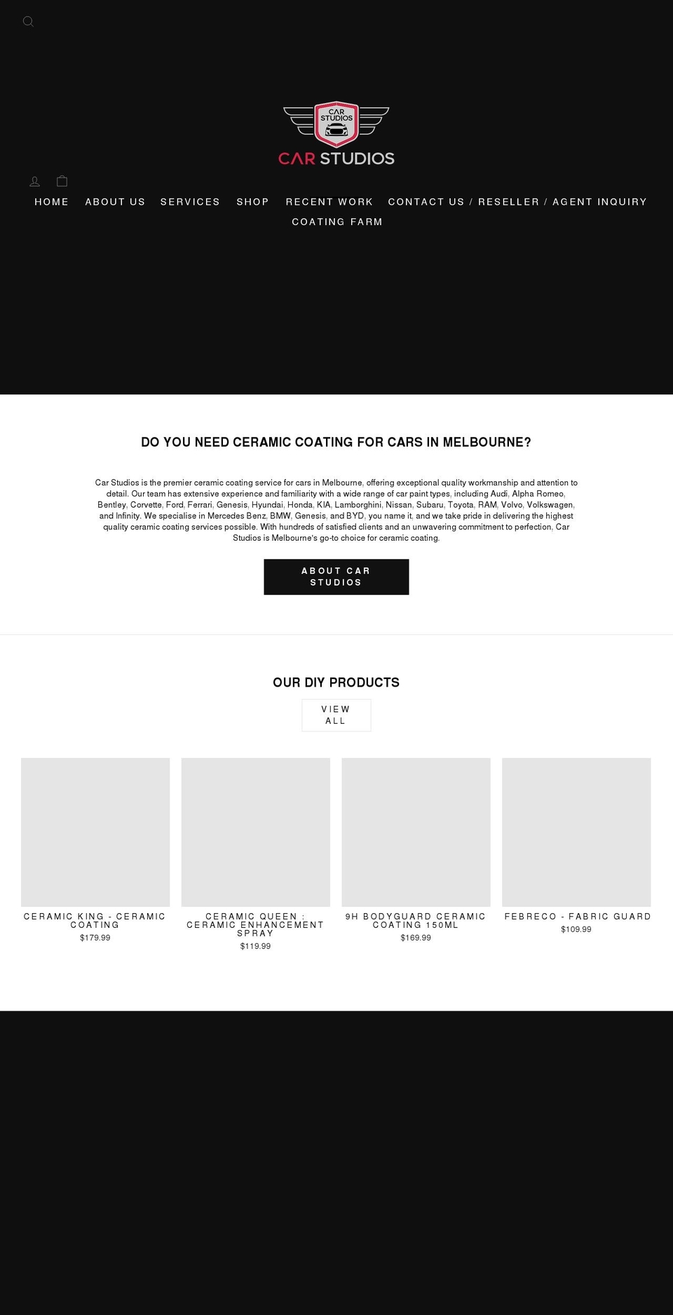 carstudios.com.au shopify website screenshot