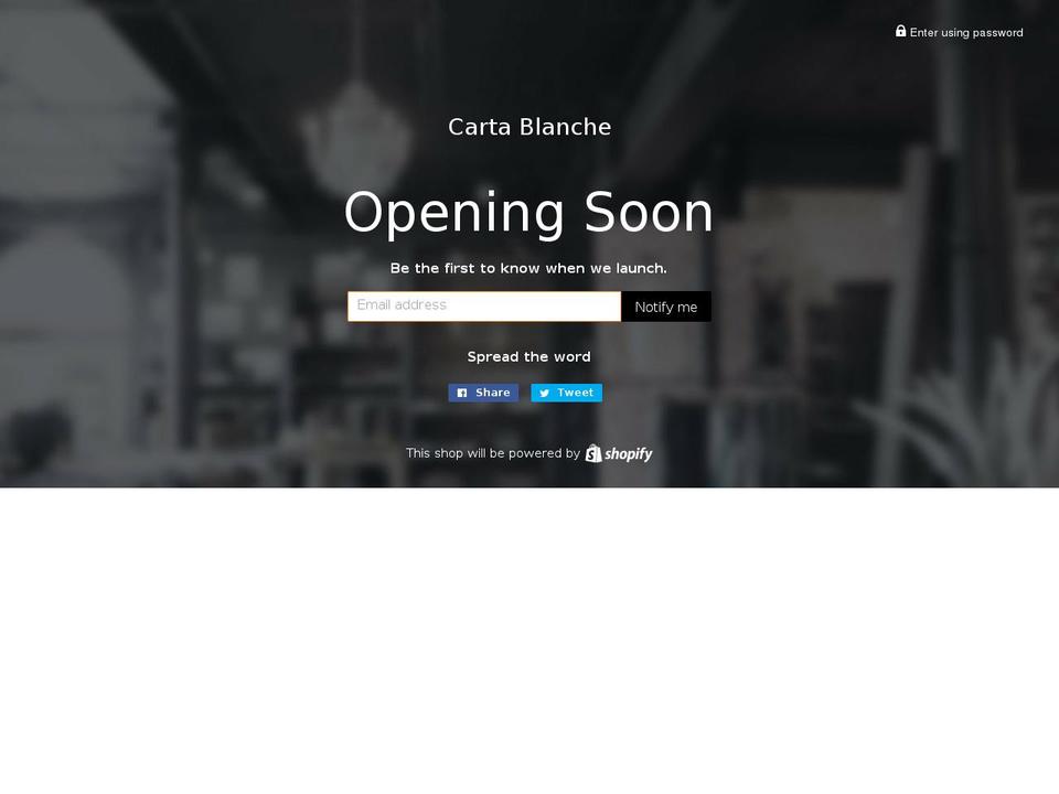 cartablanche.com — Shopify storefront screenshot
