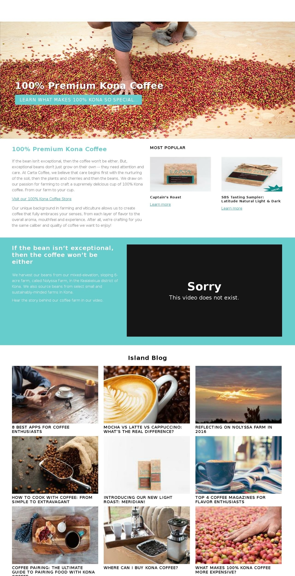 cartacoffee.com shopify website screenshot