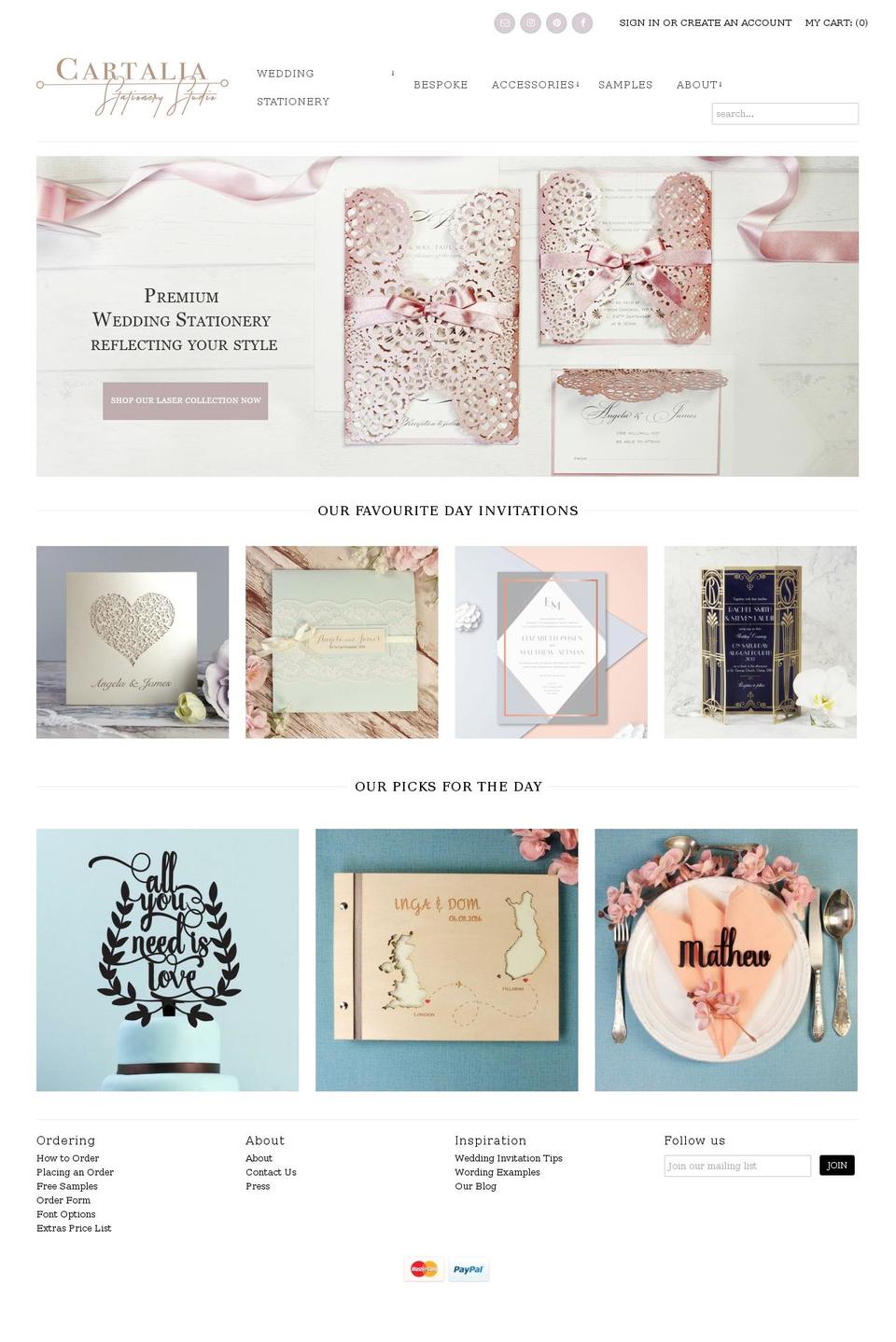 cartalia.com shopify website screenshot