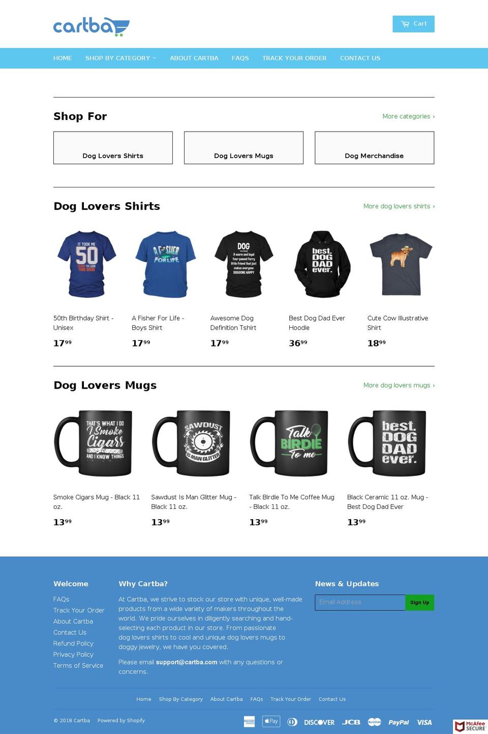 cartba.com shopify website screenshot