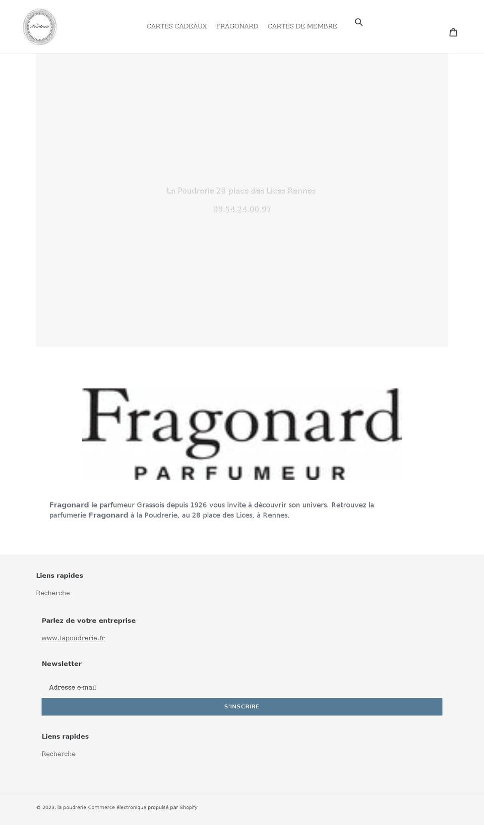 carte-cadeau-la-poudrerie.myshopify.com shopify website screenshot