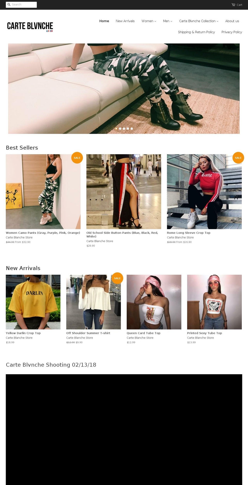 carteblanche-store.com shopify website screenshot