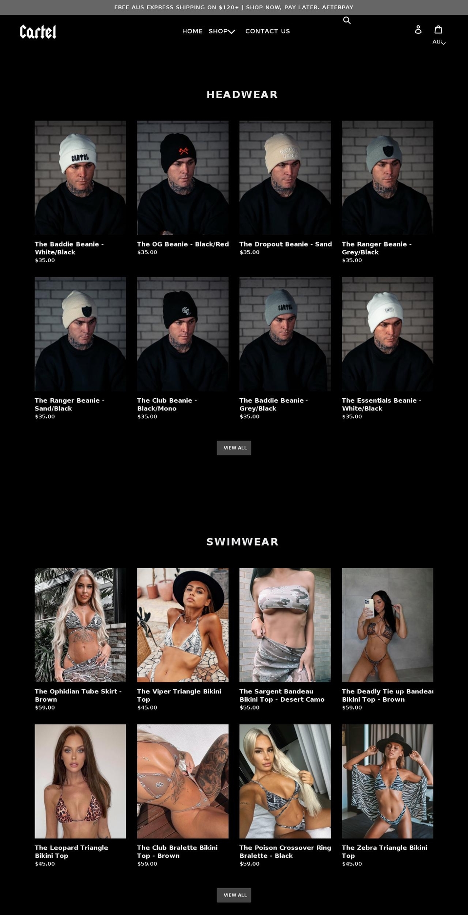 cartel-label.com shopify website screenshot