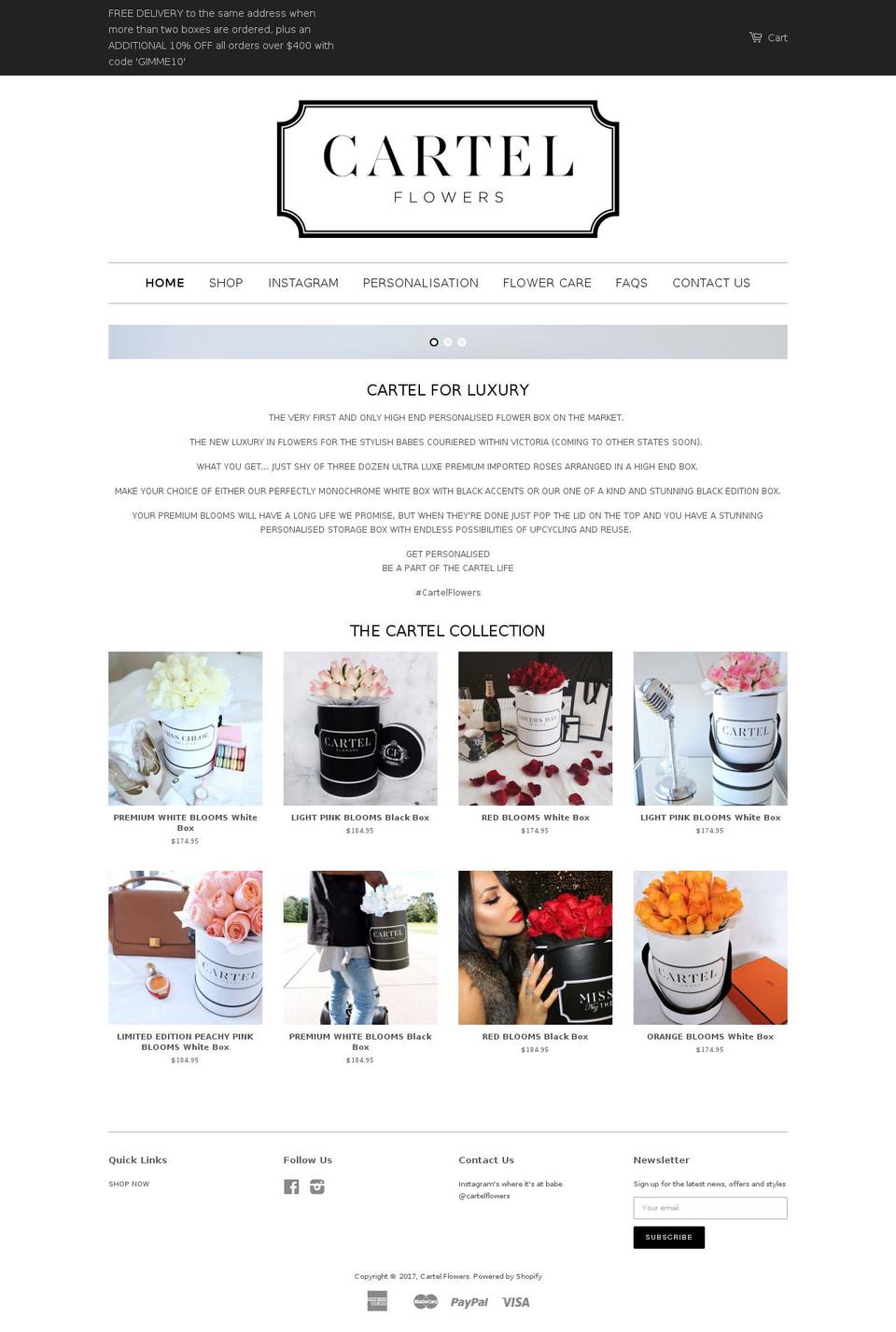 cartelflowers.com.au shopify website screenshot