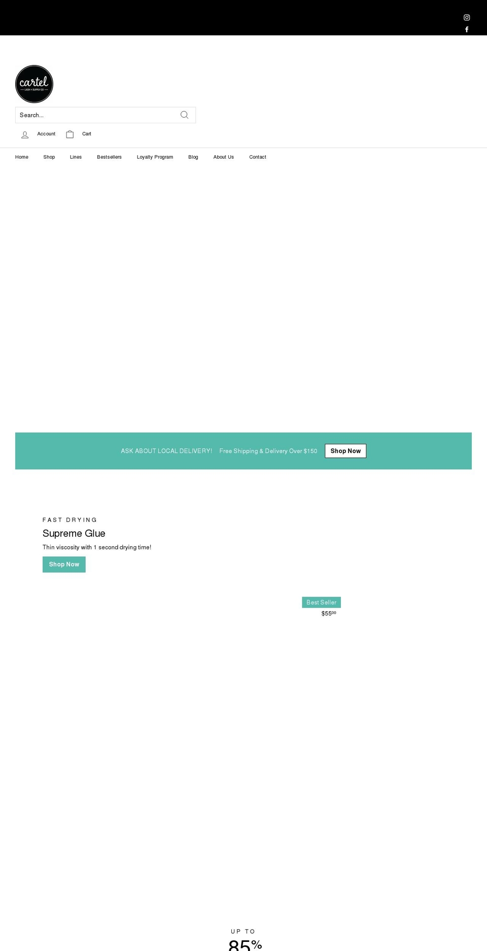 cartellash.ca shopify website screenshot