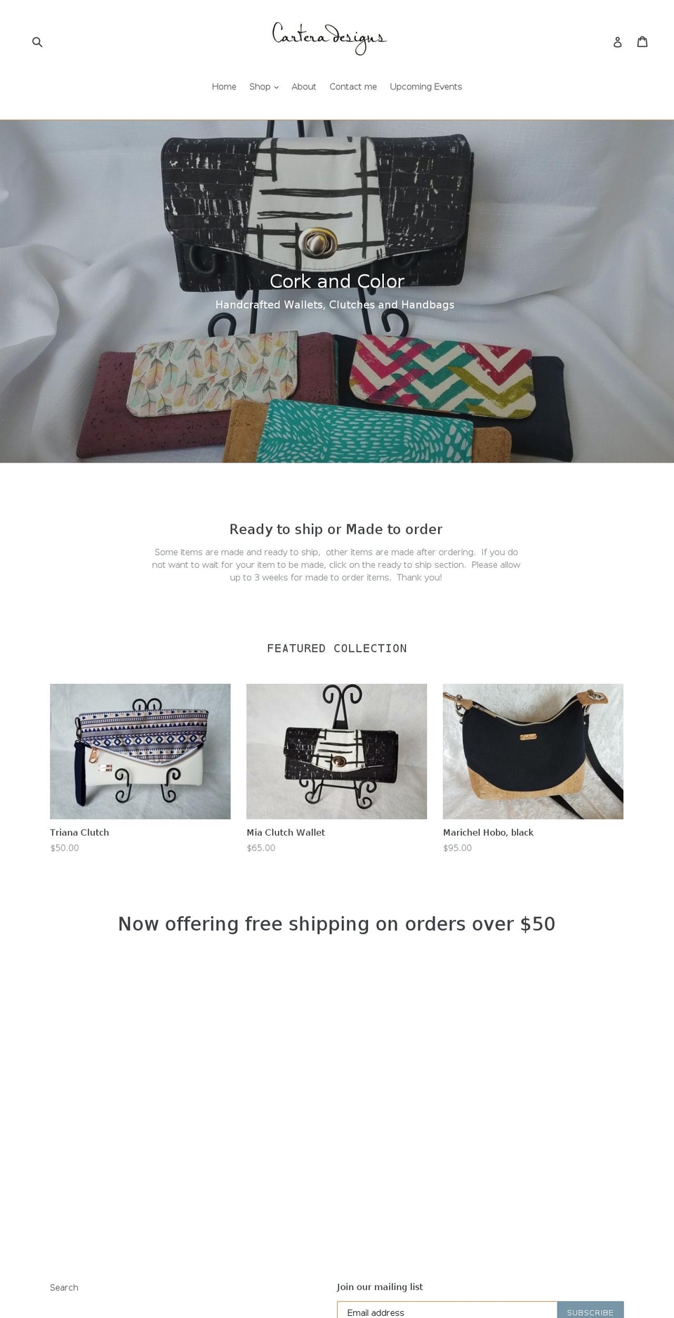 carteradesigns.com — Shopify storefront screenshot