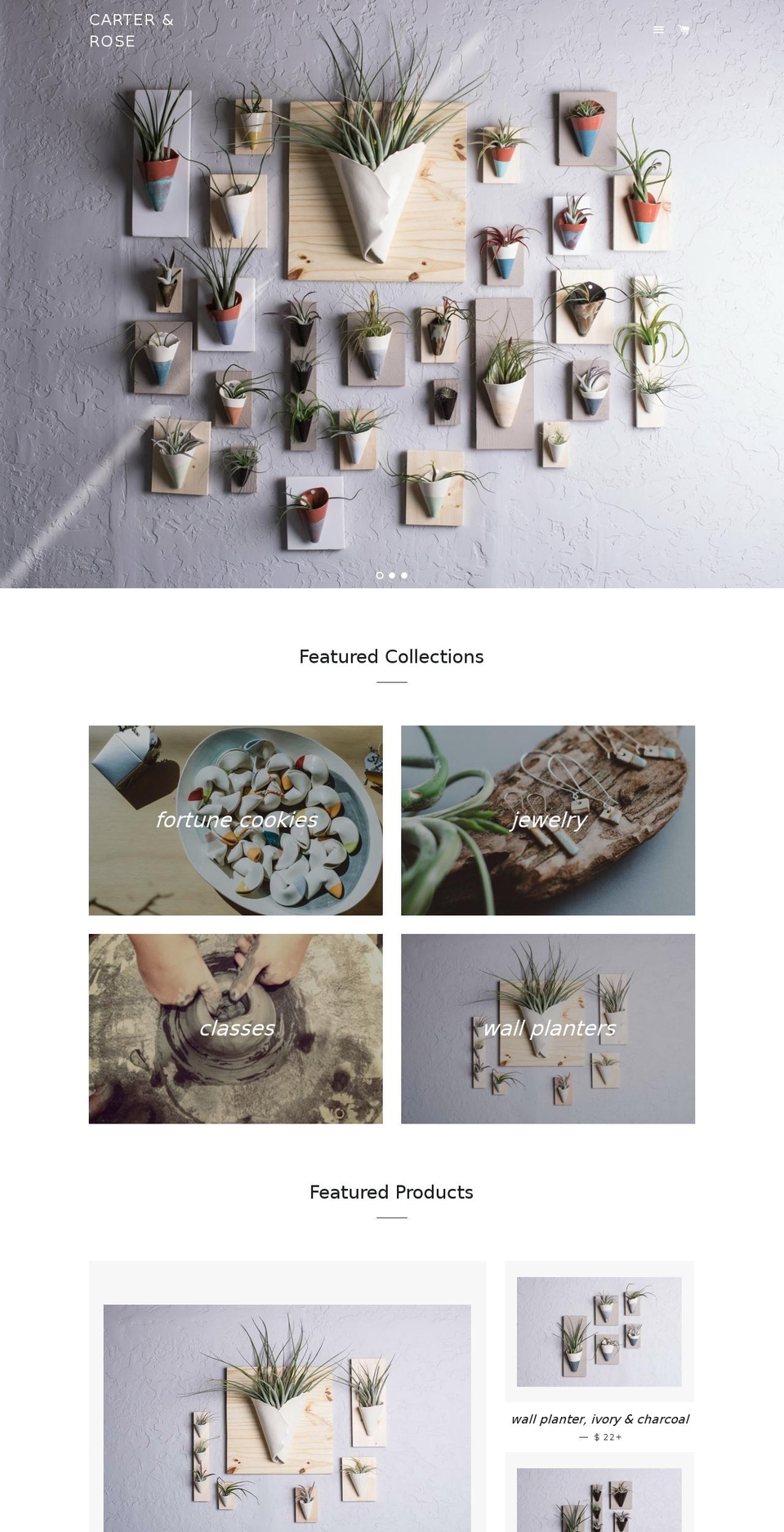 carterandrose.com shopify website screenshot