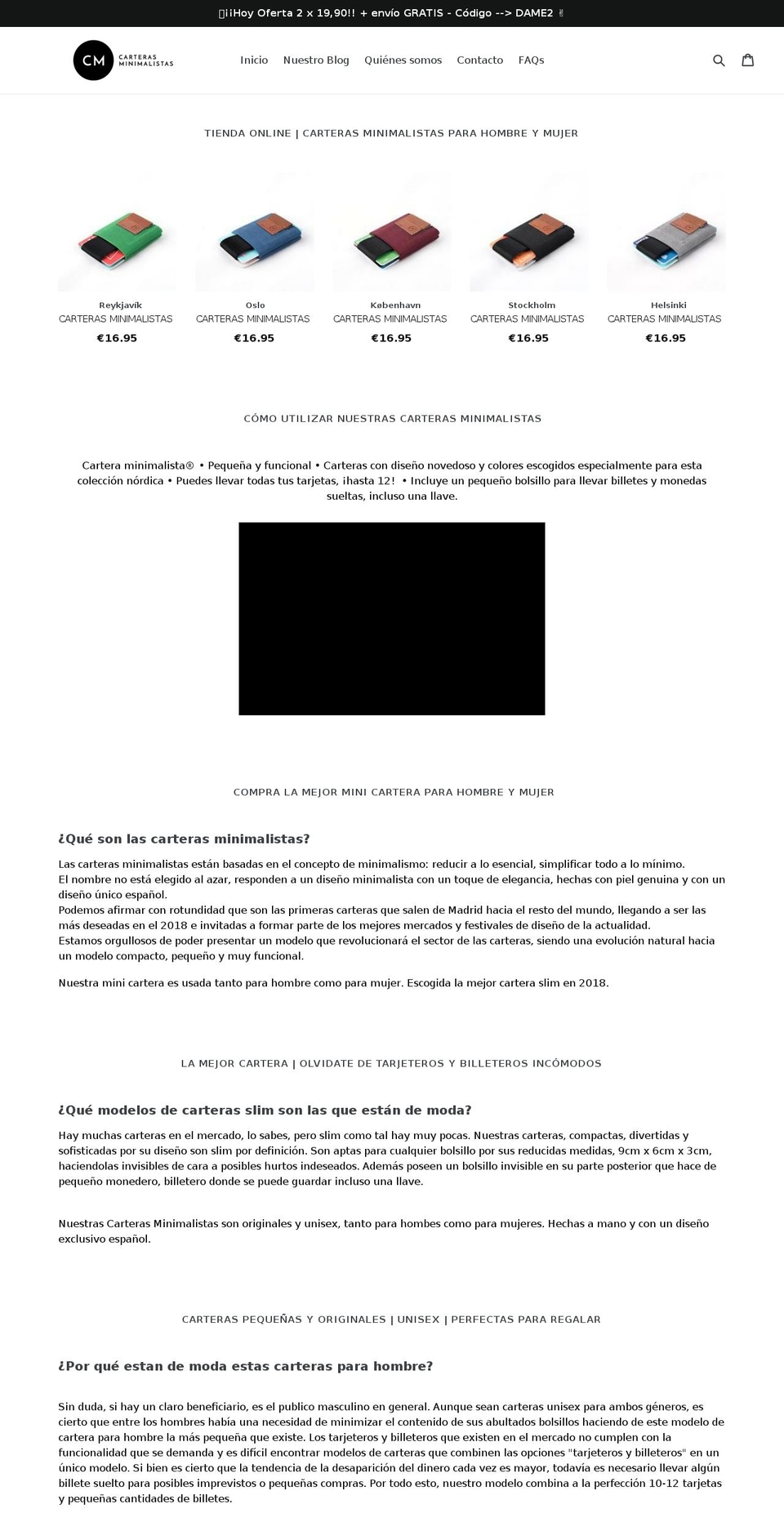 carterasminimalistas.com shopify website screenshot