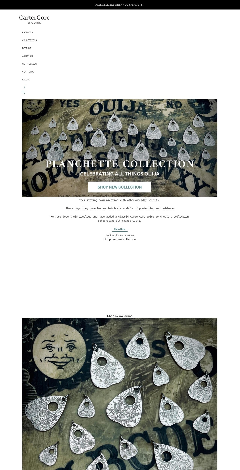 cartergore.com shopify website screenshot