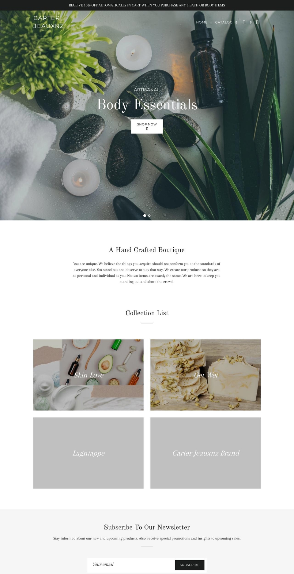 carterjeauxnz.com shopify website screenshot