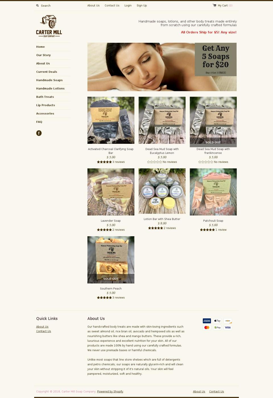 cartermillsoapco.com — Shopify storefront screenshot