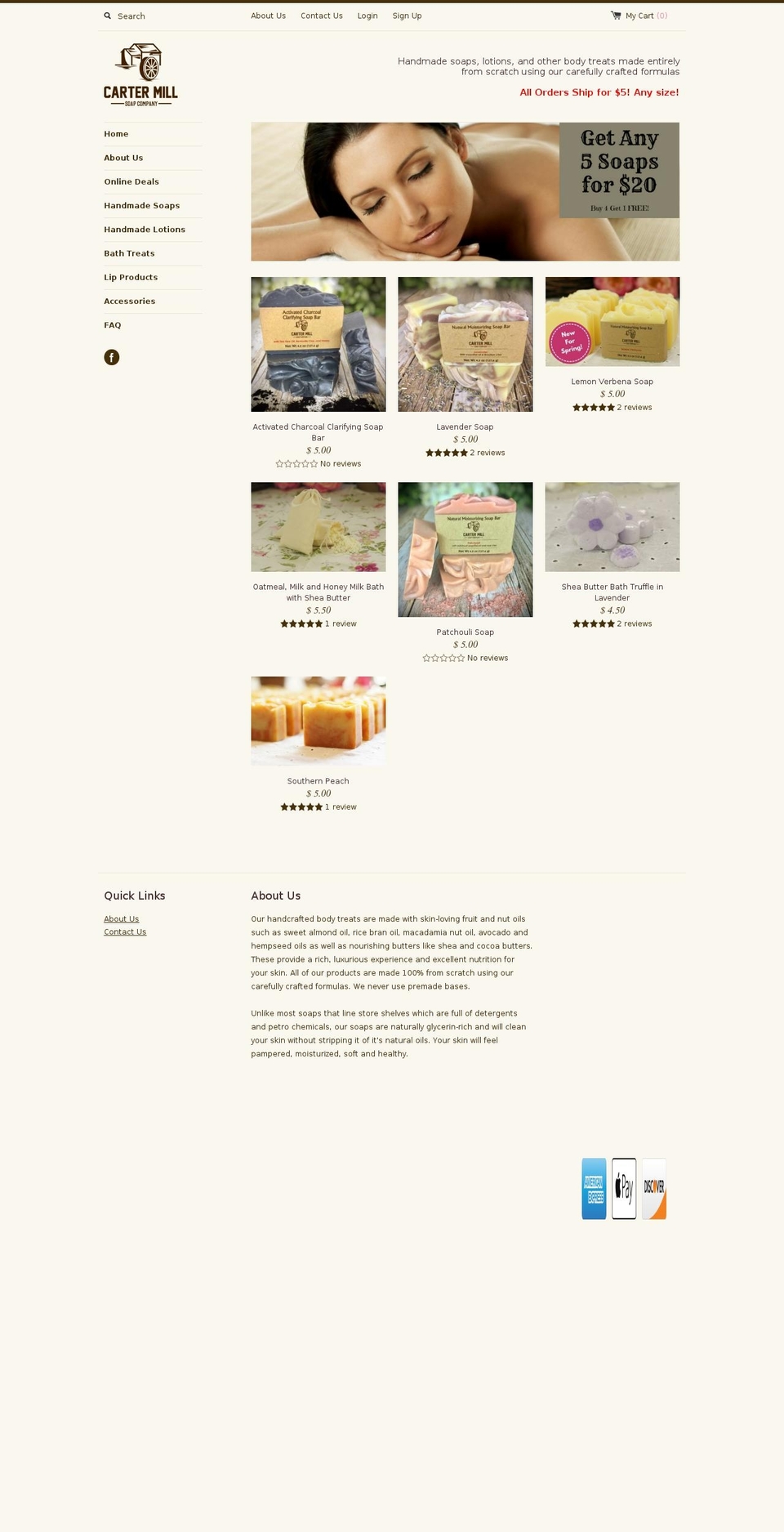 cartermillsoapcompany.com shopify website screenshot