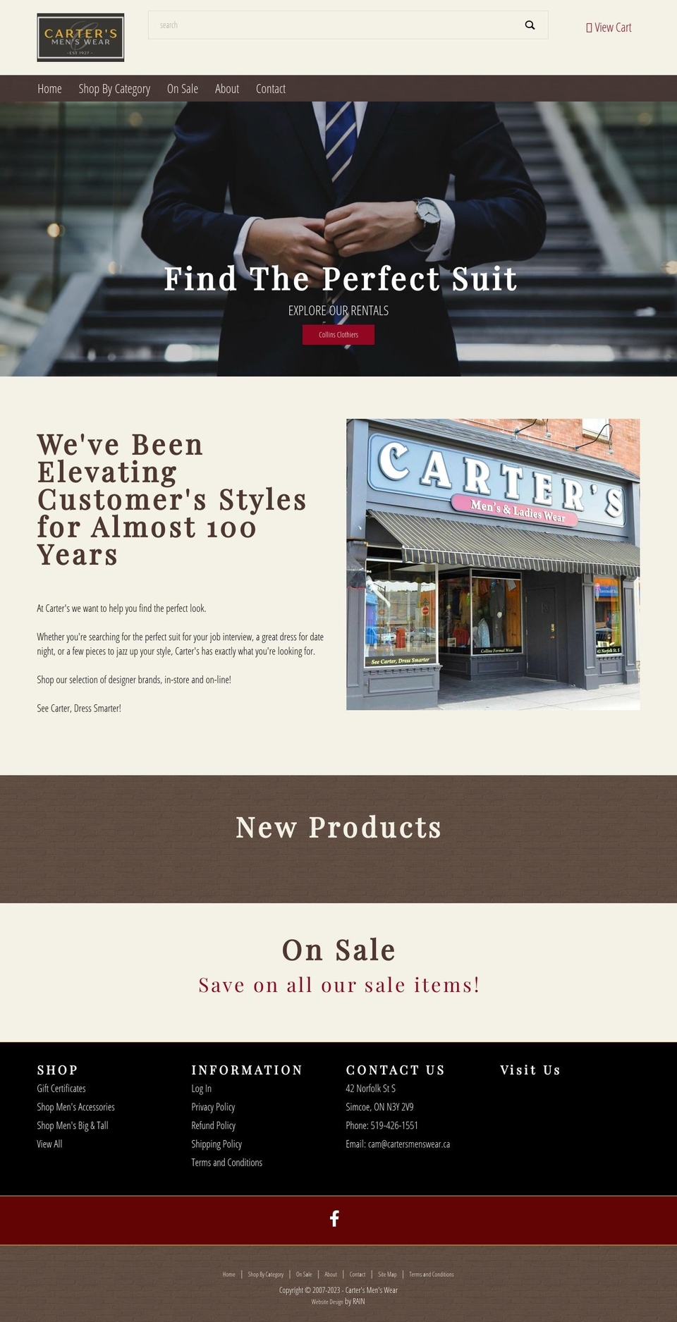 cartersmenswear.ca shopify website screenshot