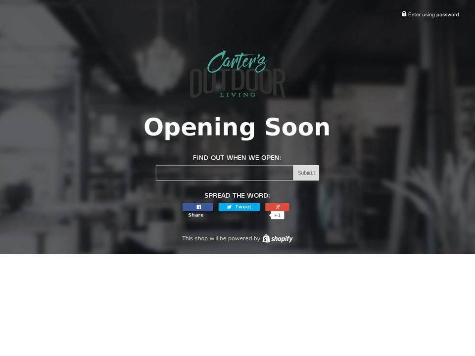 cartersoutdoorliving.com — Shopify storefront screenshot