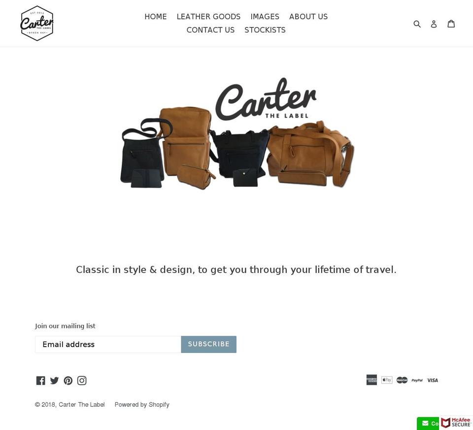 carterthelabel.com shopify website screenshot