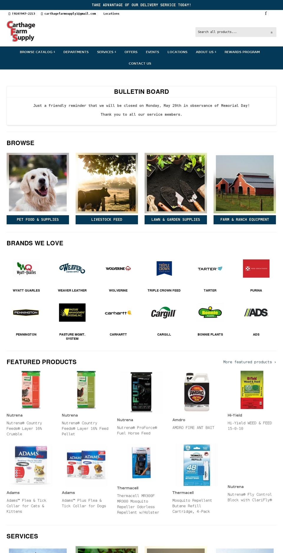 Nucleus Shopify theme site example carthagefarmsupply.com