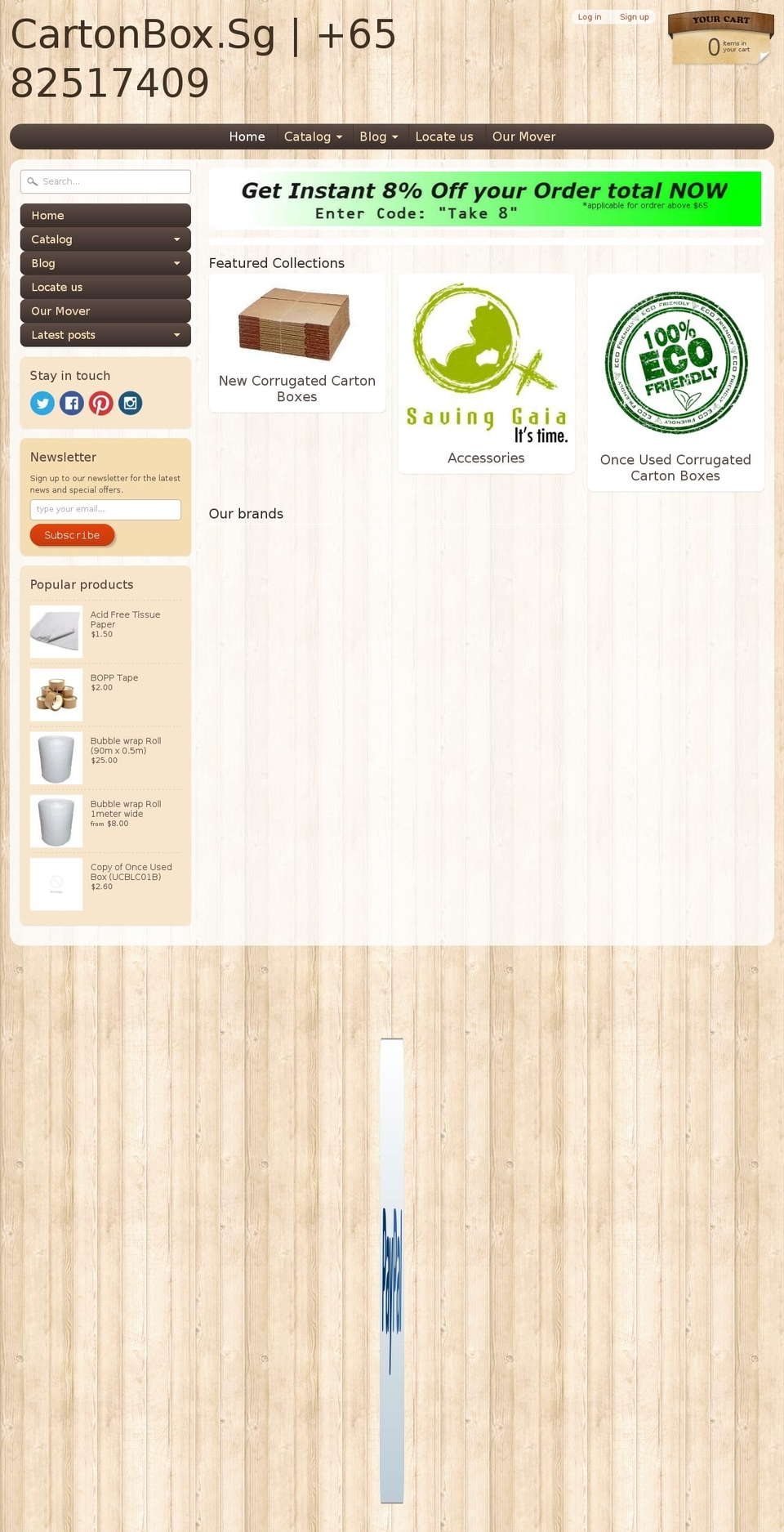 Sunrise Shopify theme site example cartonbox.sg