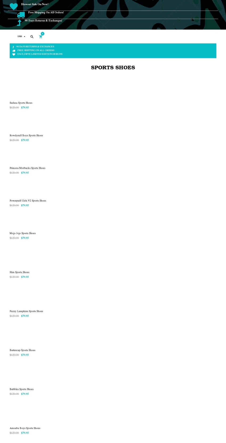 cartoonkicks.com shopify website screenshot