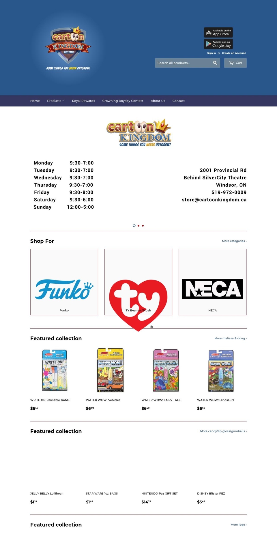 cartoonkingdom.ca shopify website screenshot