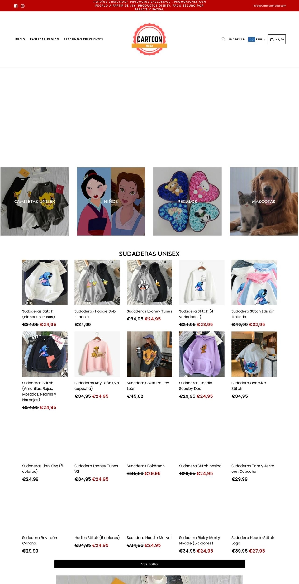 cartoonmooda.com shopify website screenshot