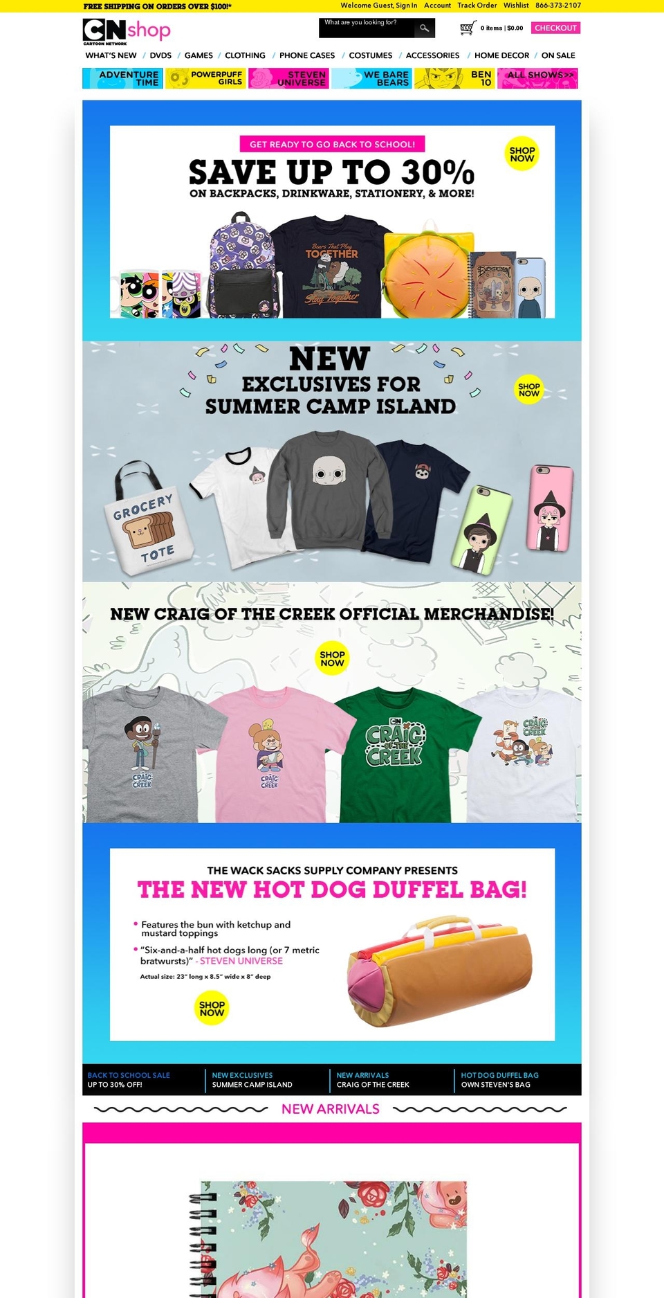 cartoonnetworkshop.com — Shopify storefront screenshot