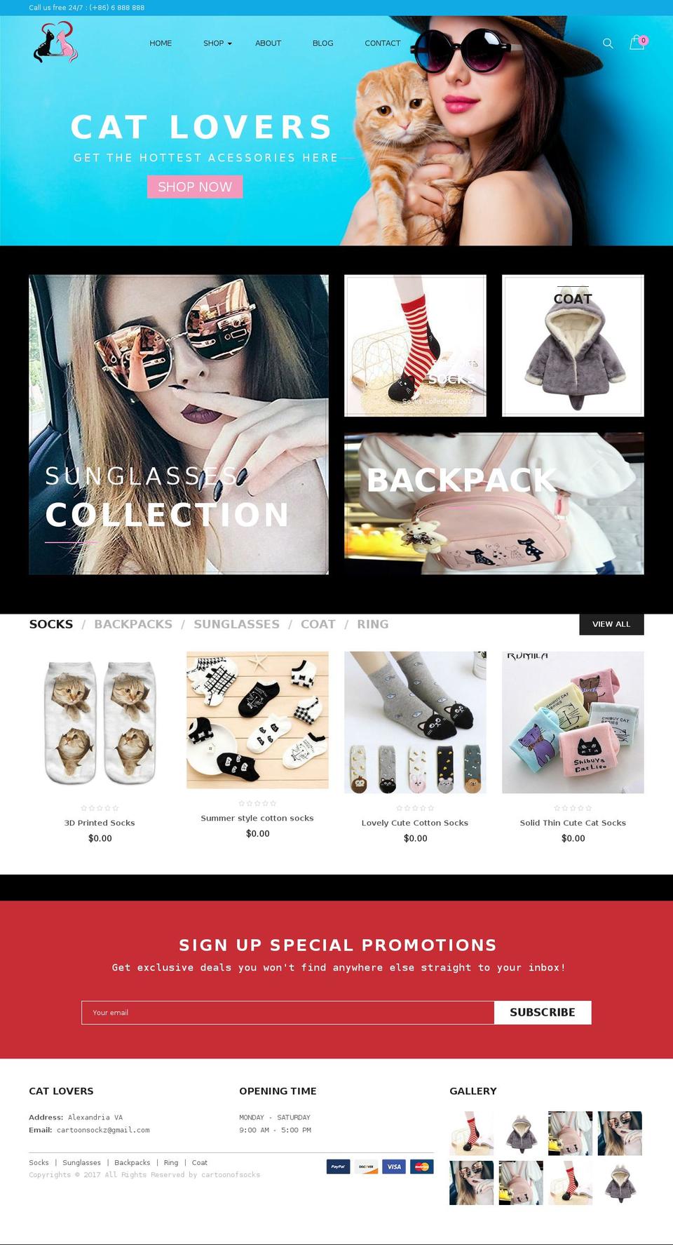 index5 Shopify theme site example cartoonsockz.com