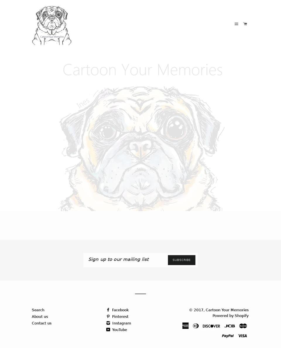 cartoonyourmemories.com shopify website screenshot
