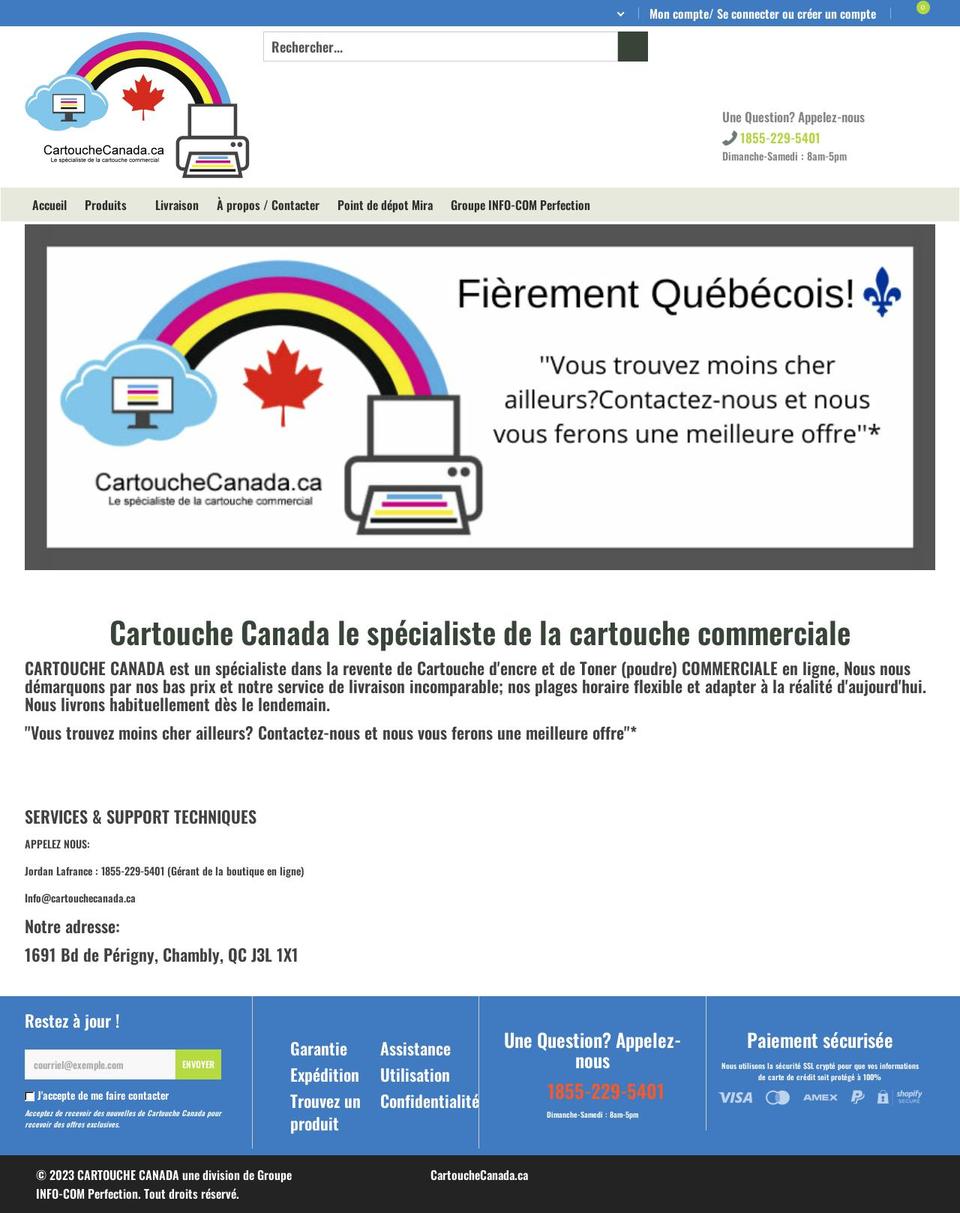 cartouchecanada.ca shopify website screenshot