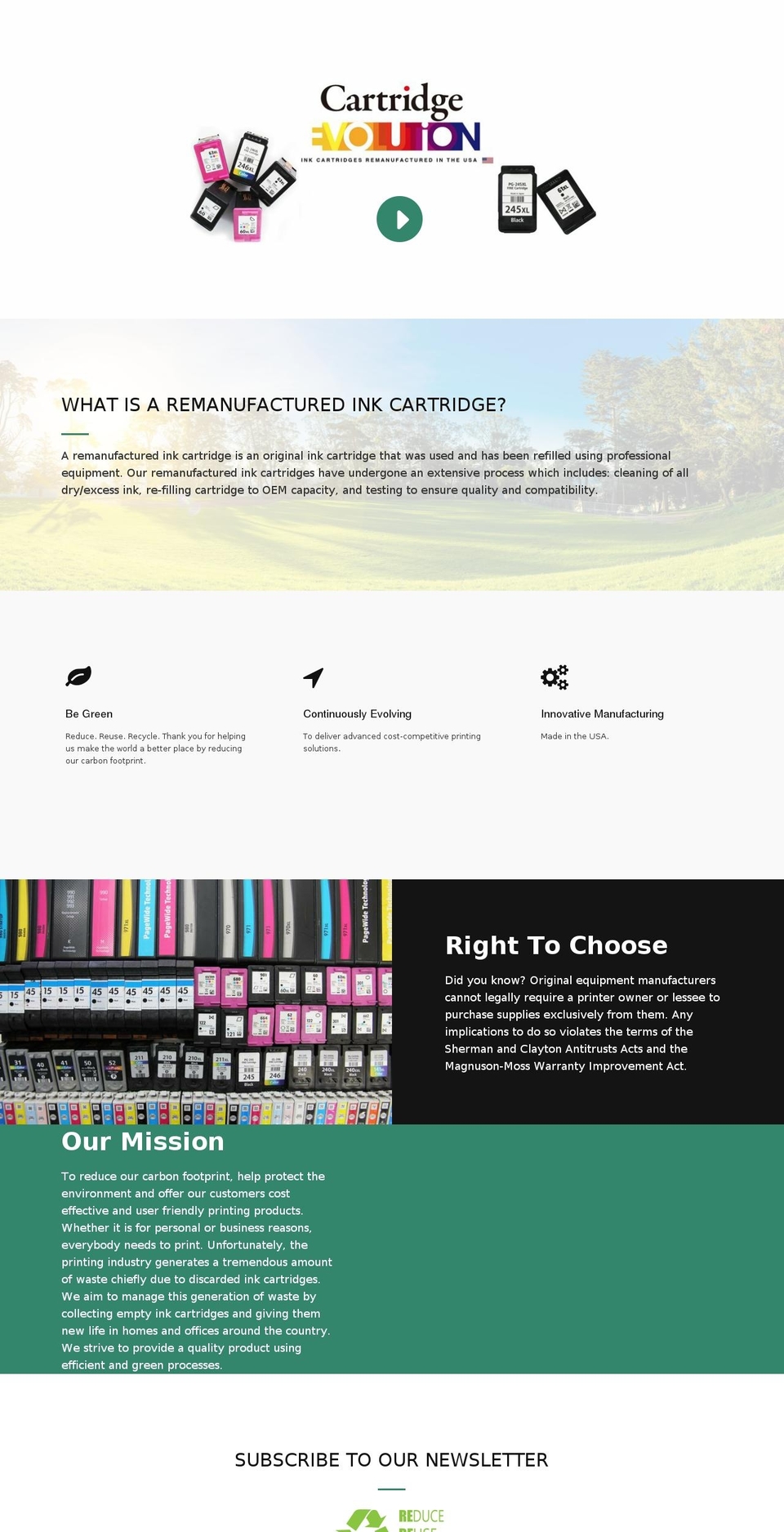 cartridge-evolution.com — Shopify storefront screenshot