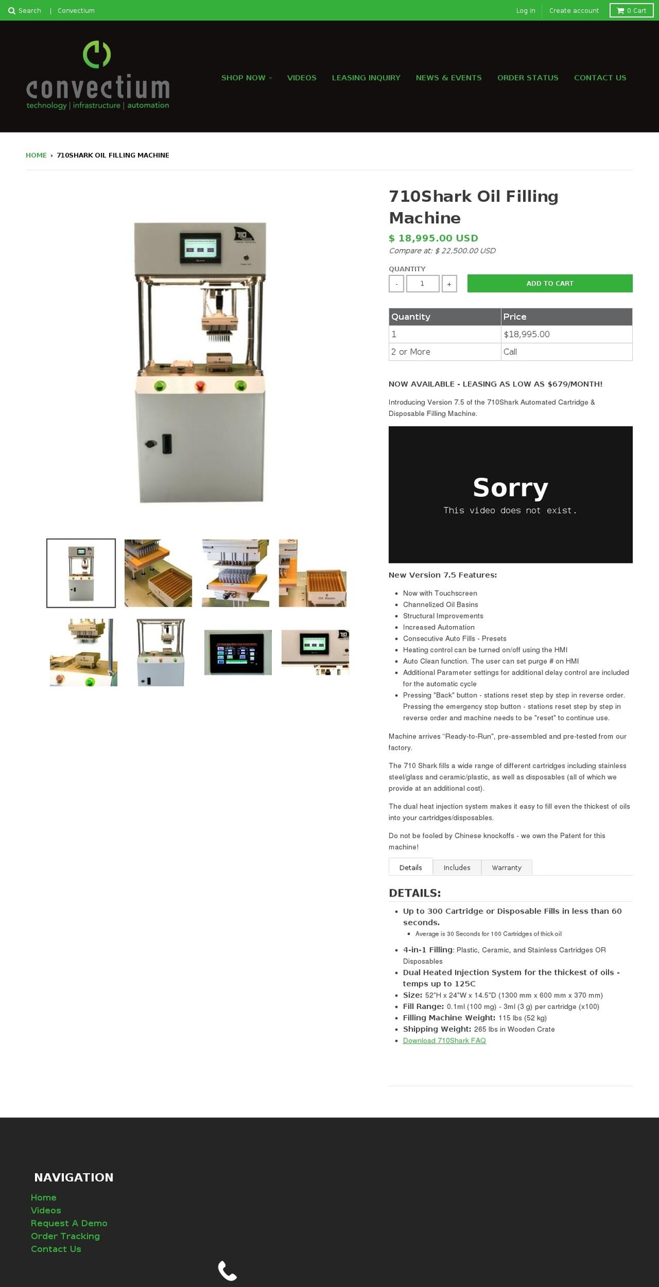 cartridgefillingmachine.com — Shopify storefront screenshot