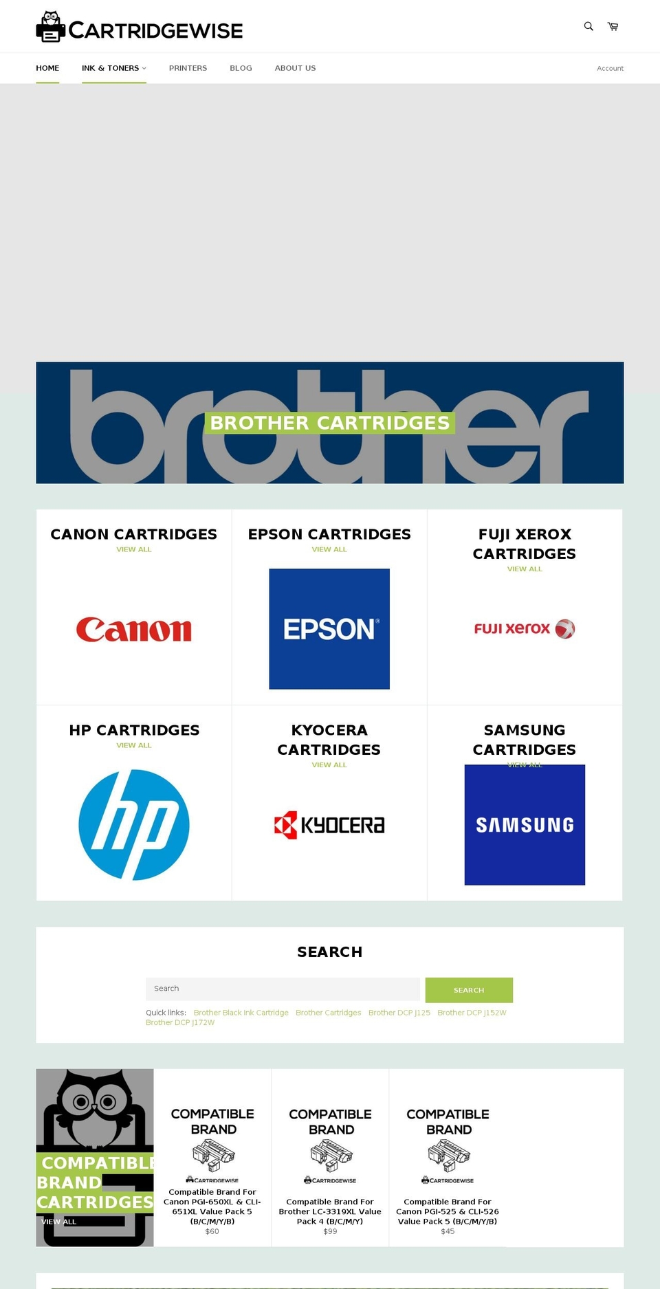 cartridgewise.com.au shopify website screenshot