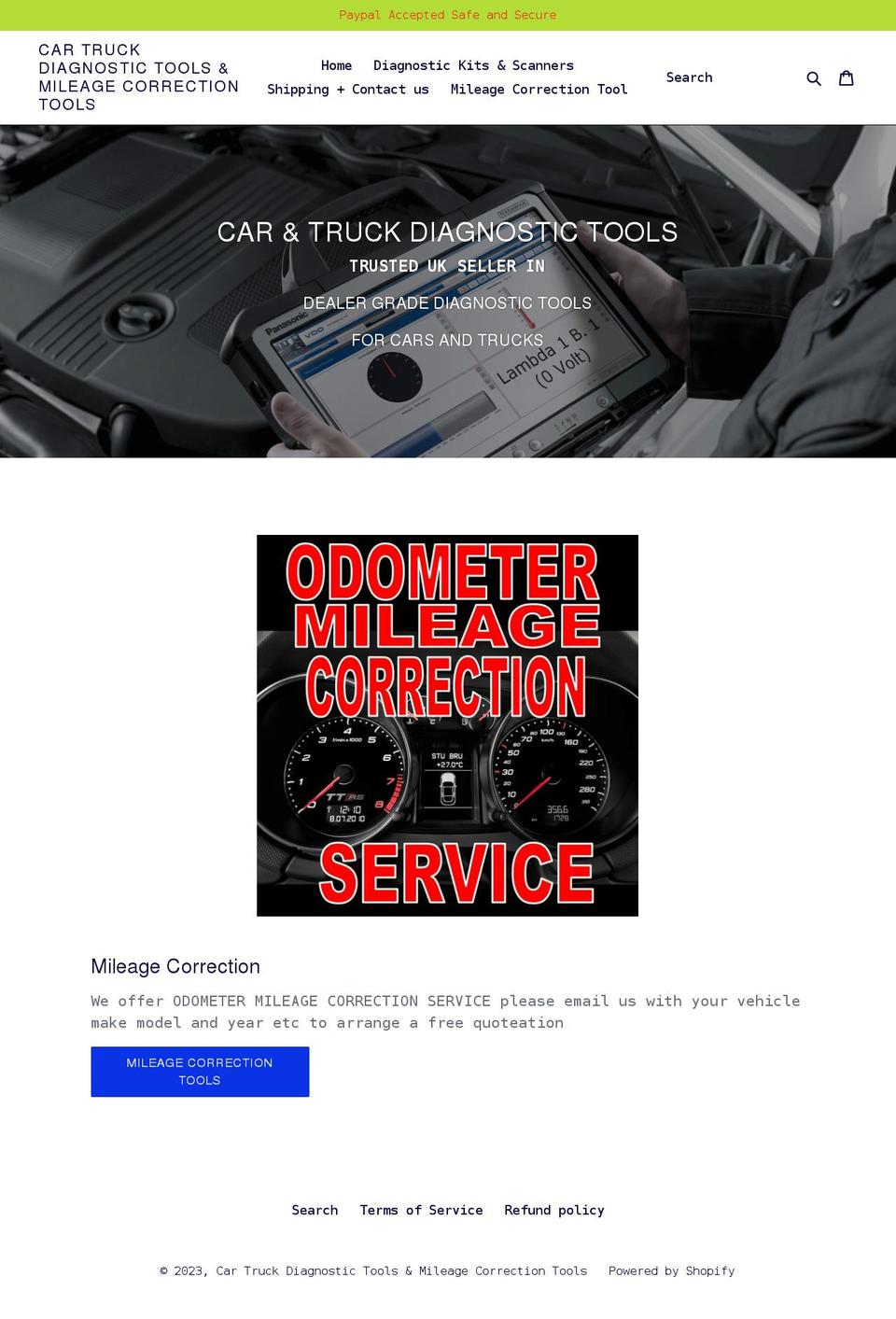 cartruckdiagnostictools.co.uk shopify website screenshot