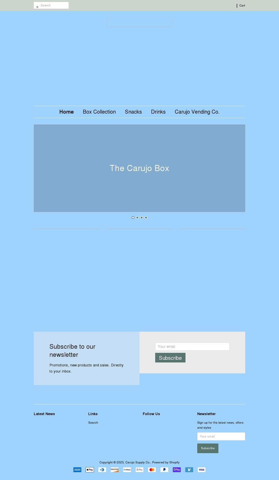 carujosupplyco.com shopify website screenshot