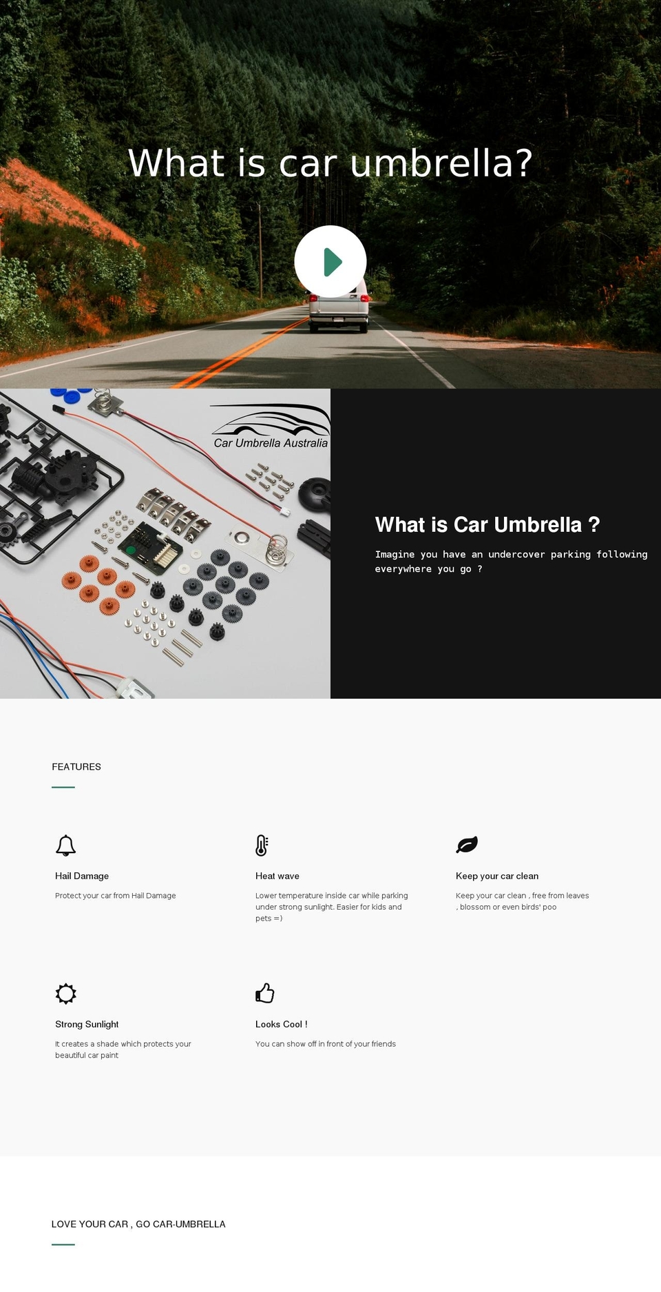 carumbrella.com.au shopify website screenshot