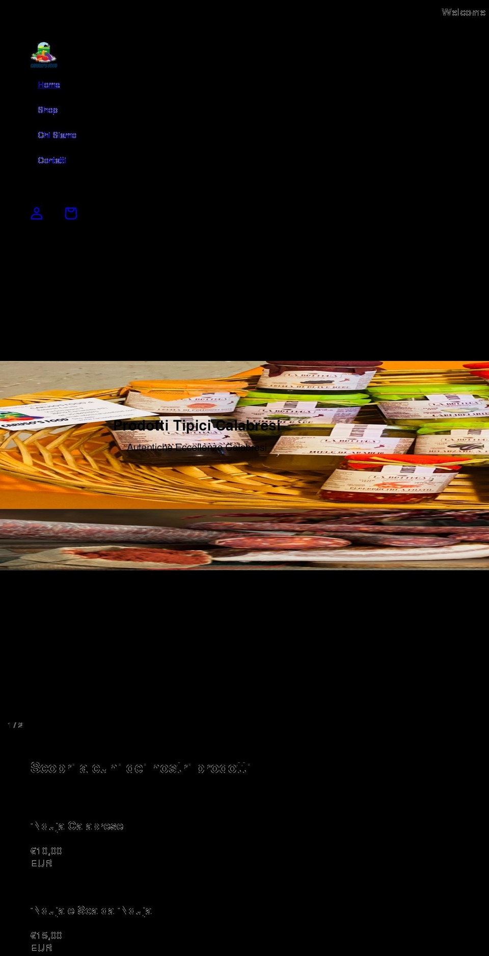 carusosfood.com shopify website screenshot
