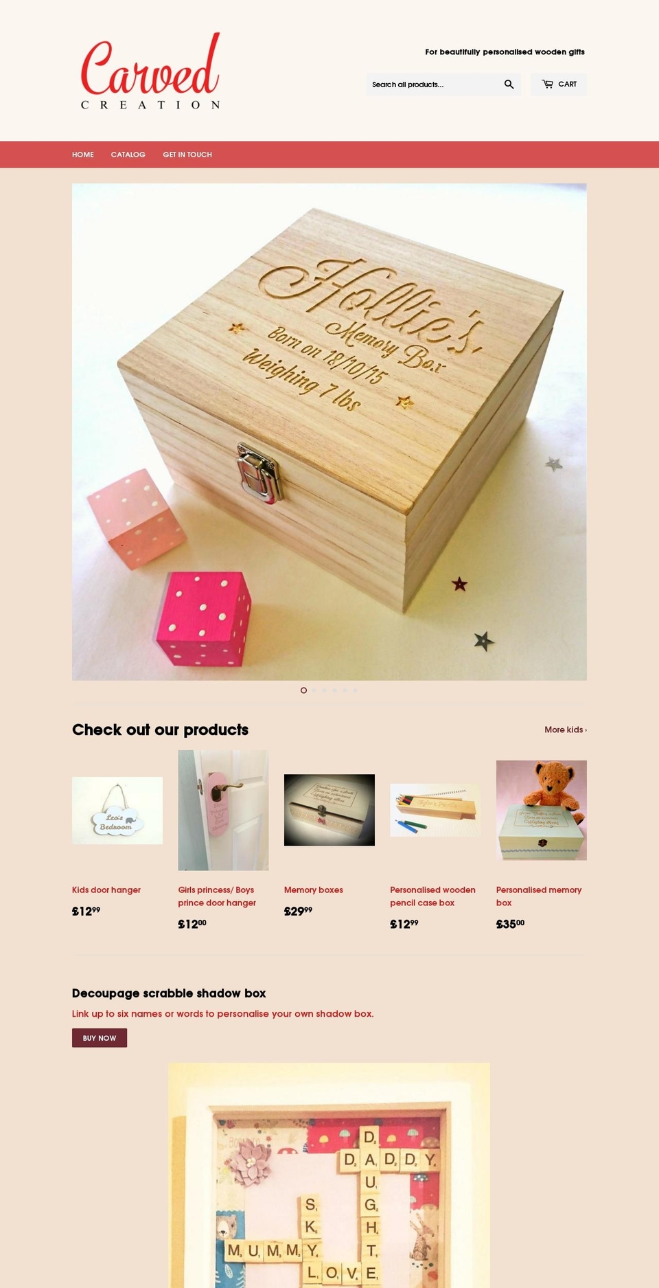 carvedcreation.com — Shopify storefront screenshot