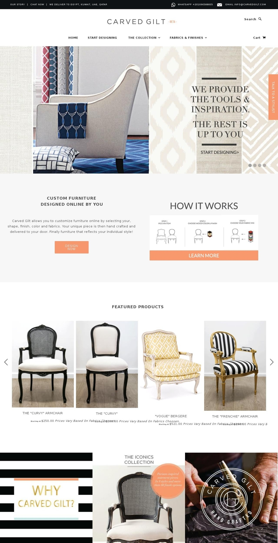 carvedgilt.com — Shopify storefront screenshot