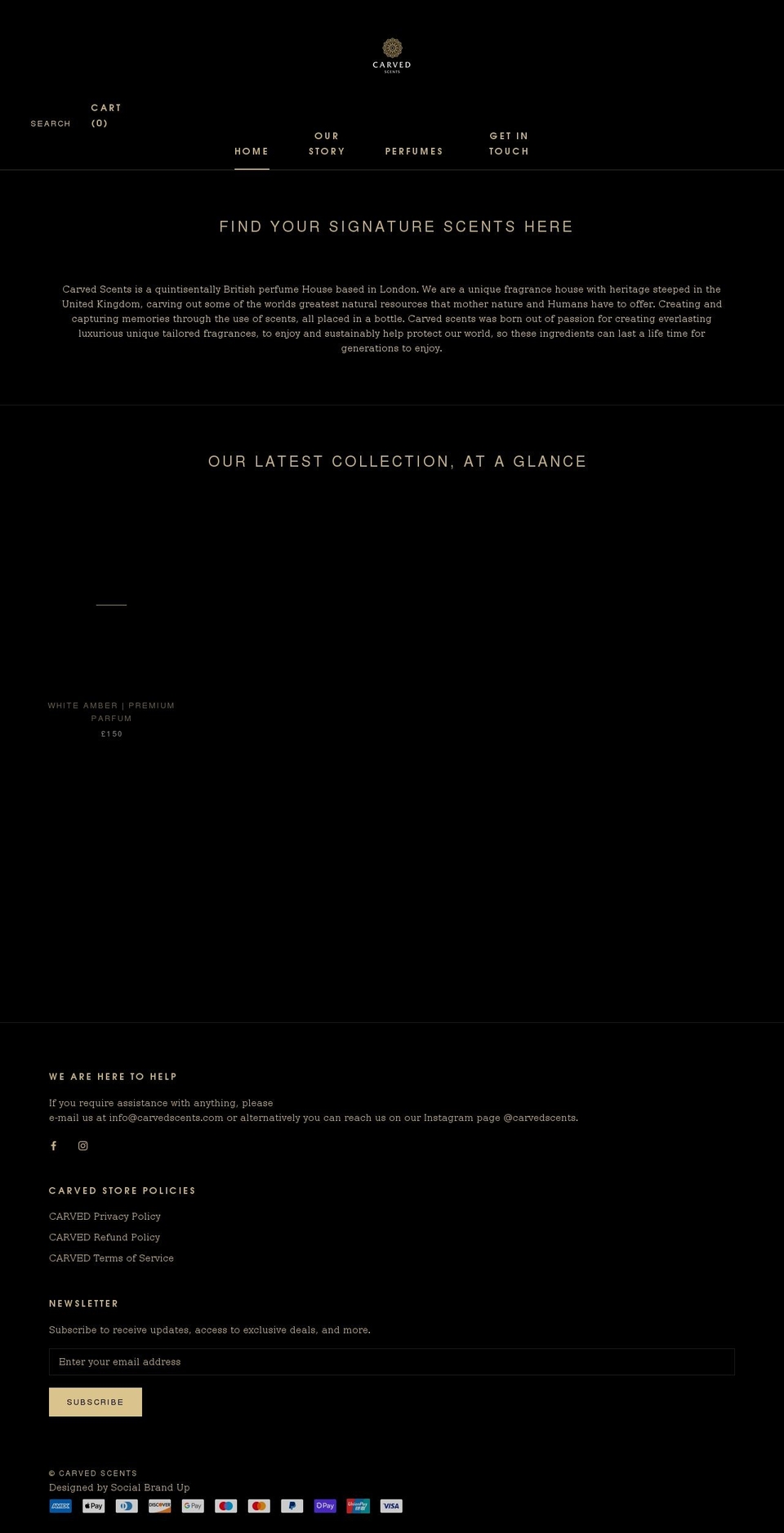 carvedscents.com shopify website screenshot
