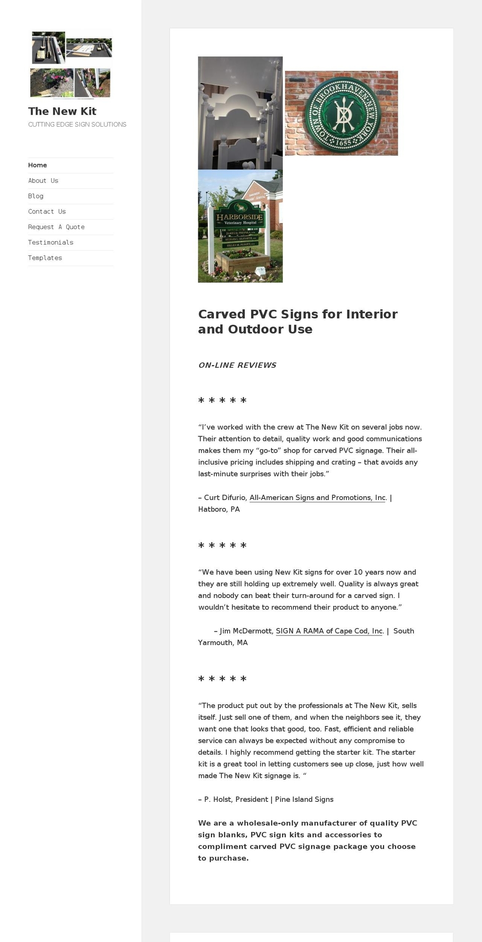 carvedsigns.com — Shopify storefront screenshot