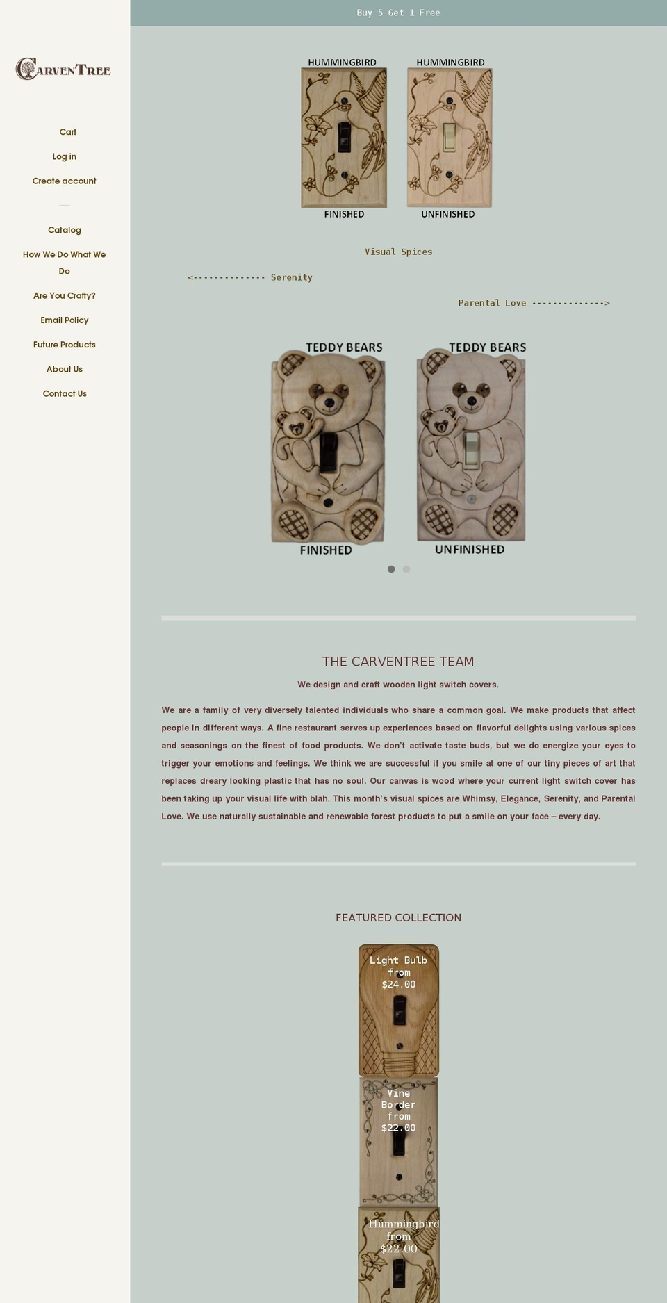 carventree.com shopify website screenshot