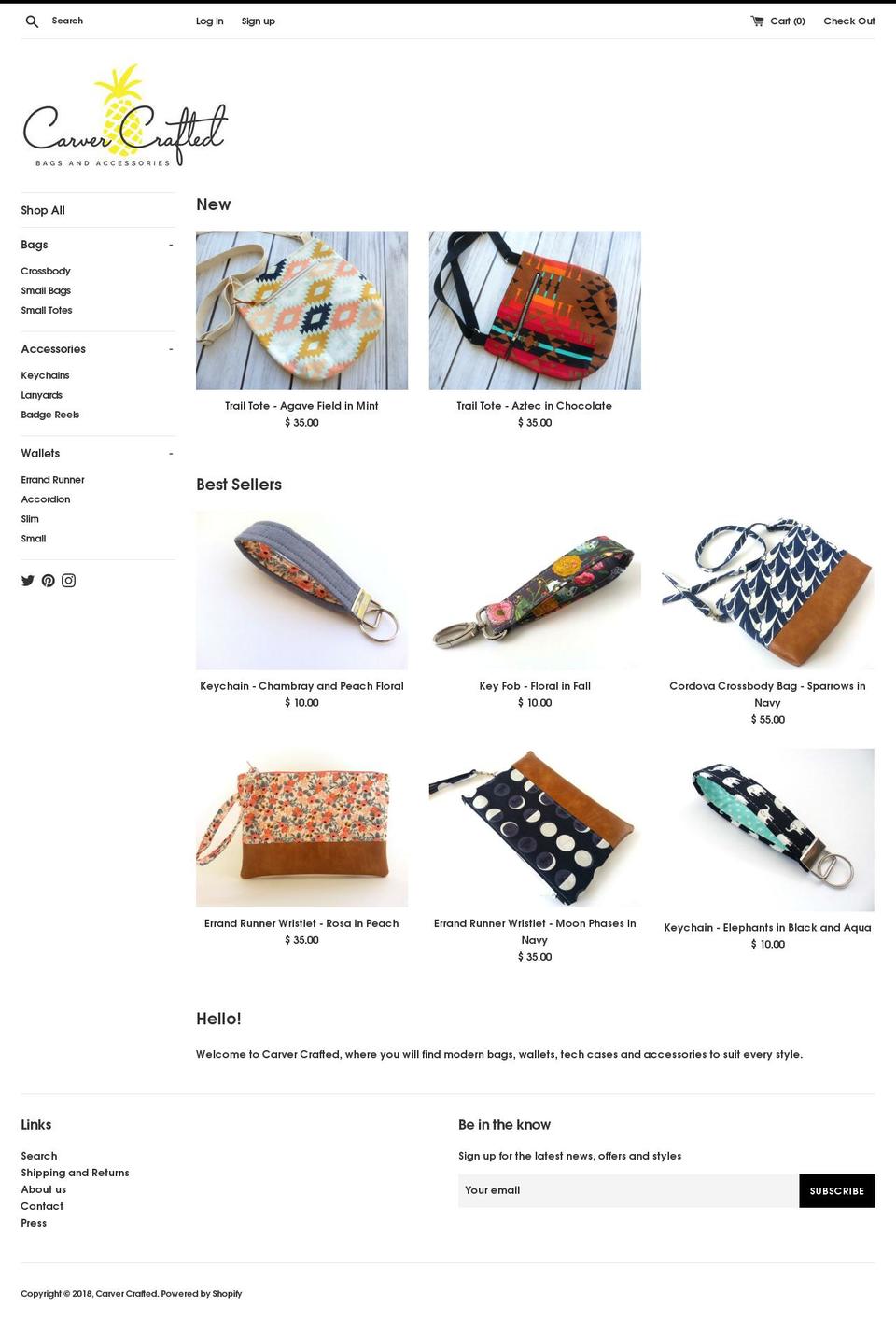 carvercrafted.com — Shopify storefront screenshot