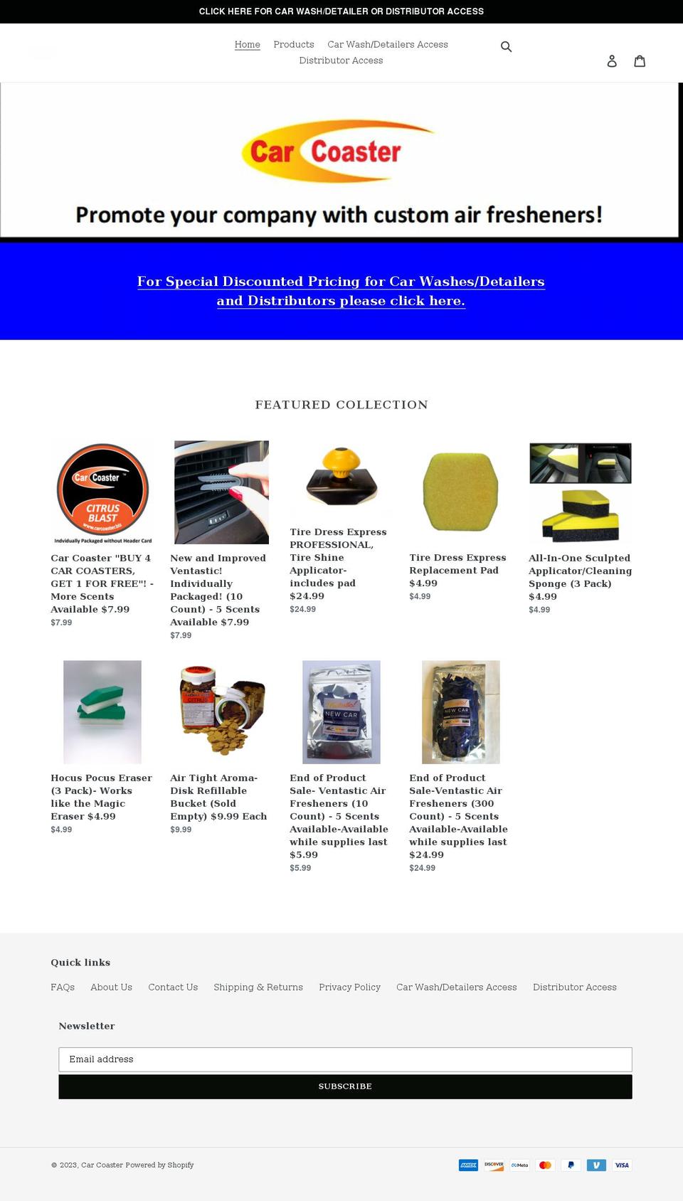 carwashorders.com shopify website screenshot