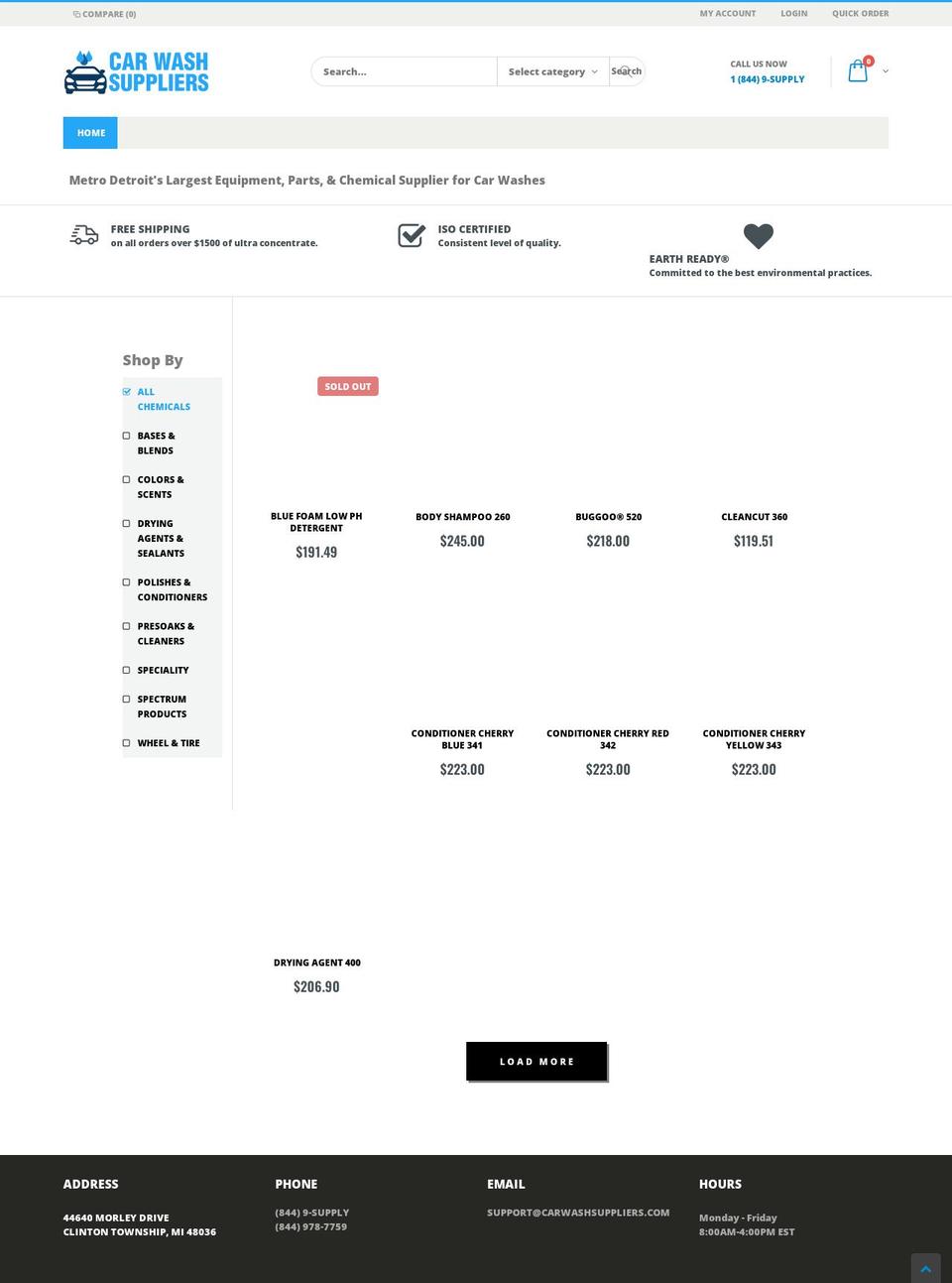 carwashsuppliers.com shopify website screenshot