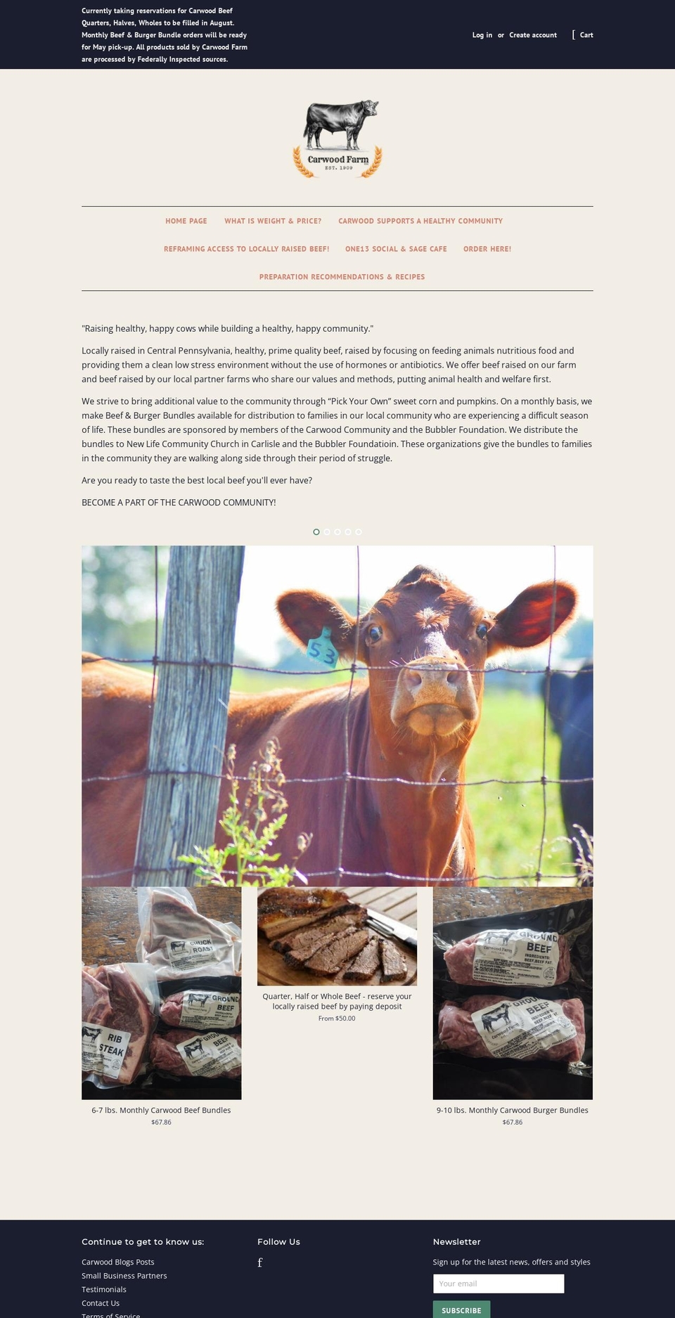 carwood.farm shopify website screenshot