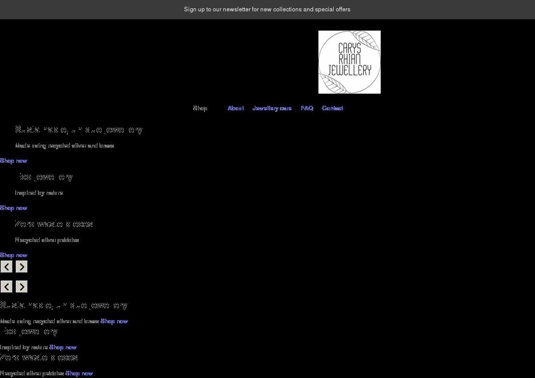 carysrhianjewellery.co.uk shopify website screenshot