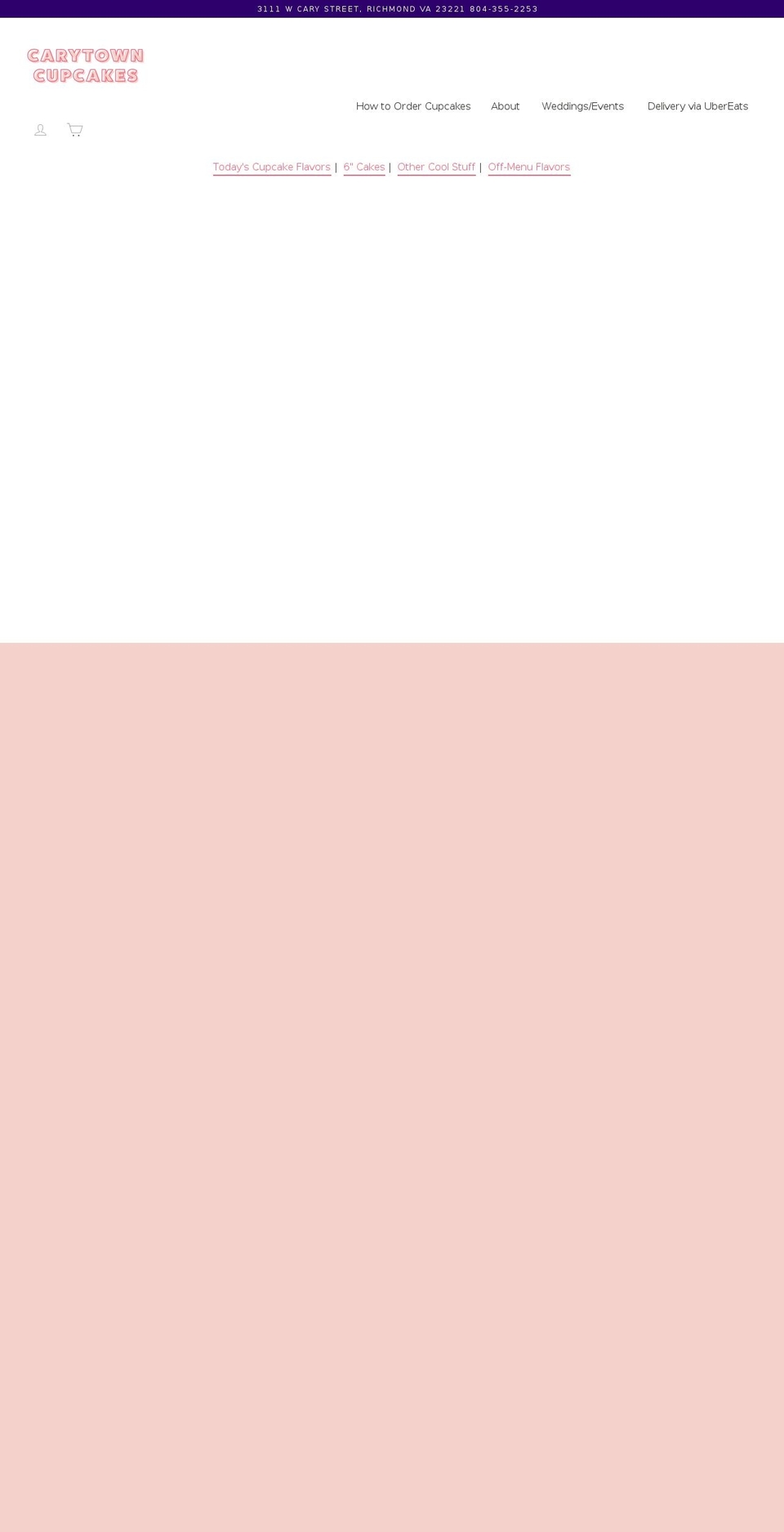 carytowncupcakes.com shopify website screenshot